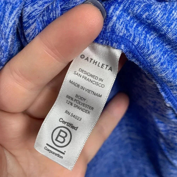 Athleta Uptempo II Hoodie Sweatshirt Size XS Blue Athletic - Picture 6 of 8